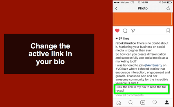 Usmjerite čitatelje na svoju biološku vezu na Instagramu da pročitaju vaš najnoviji post na blogu.