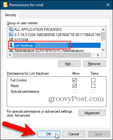 Zatvorite dijaloški okvir Dozvole u Windows registru