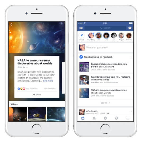 Facebook je redizajnirao stranicu rezultata u trendu na iPhoneu i testira novi način kako olakšati korisnicima pronalazak popisa trendova u okviru Vijesti vijesti.