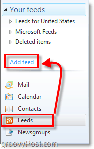 dodajte rss feed u Windows live mail