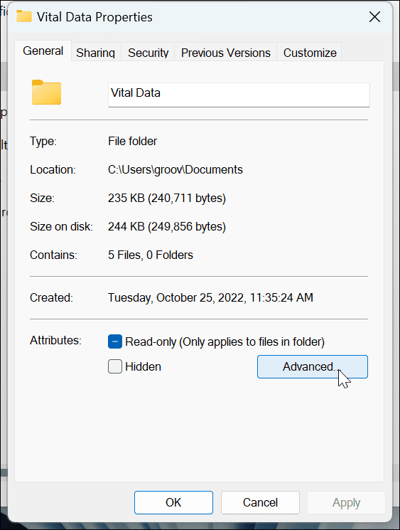 Šifrirajte datoteke i mape na Windows 11