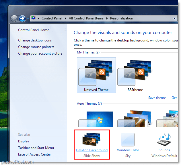 Kako zakrenuti pozadinsku sliku sustava Windows 7 pomoću RSS feeda