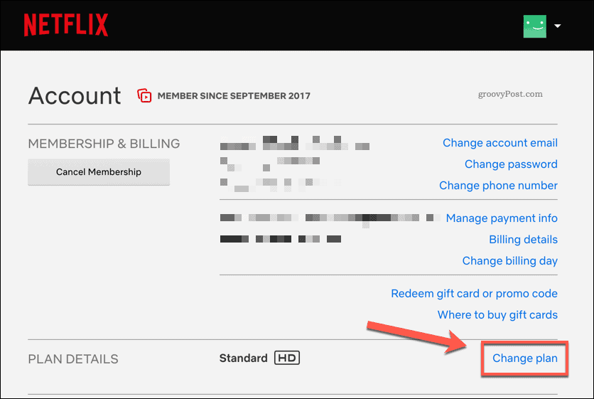 Promjena Netflix pretplatničkog plana