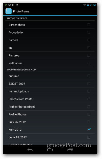 Mape okvira za fotografije Nexus 7
