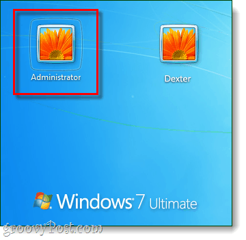 prijavite se na administratorski račun sa sustava Windows 7 