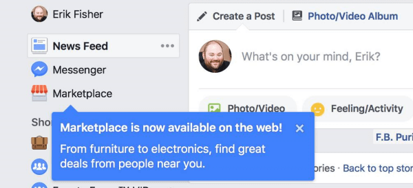 Facebook Marketplace sada je dostupan na radnoj površini.
