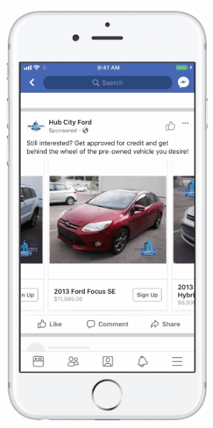 Facebook je predstavio dinamične oglase koji automobilskim tvrtkama omogućuju upotrebu kataloga vozila kako bi povećali relevantnost svojih oglasa.