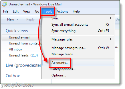 Windows Live računi alata za poštu
