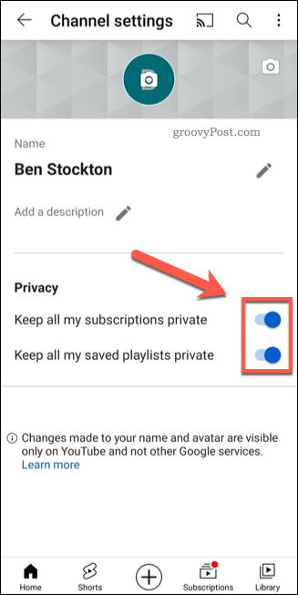 Omogućavanje postavki privatnosti na YouTubeu