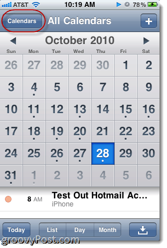 IPhone kalendar Hotmail