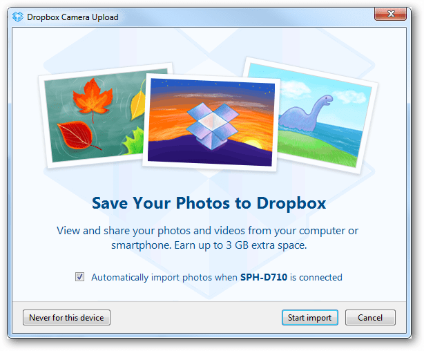 Onemogući automatsko spremanje fotografija na Dropbox