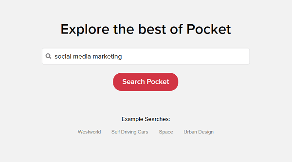 Pocket Explore predlaže sadržaj na temelju vaših interesa.