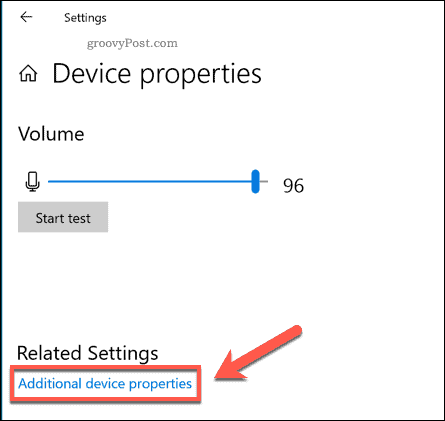 Postavke sustava Windows Opcija svojstava dodatnih uređaja