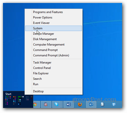 Korisnički izbornik Windows 8 Power