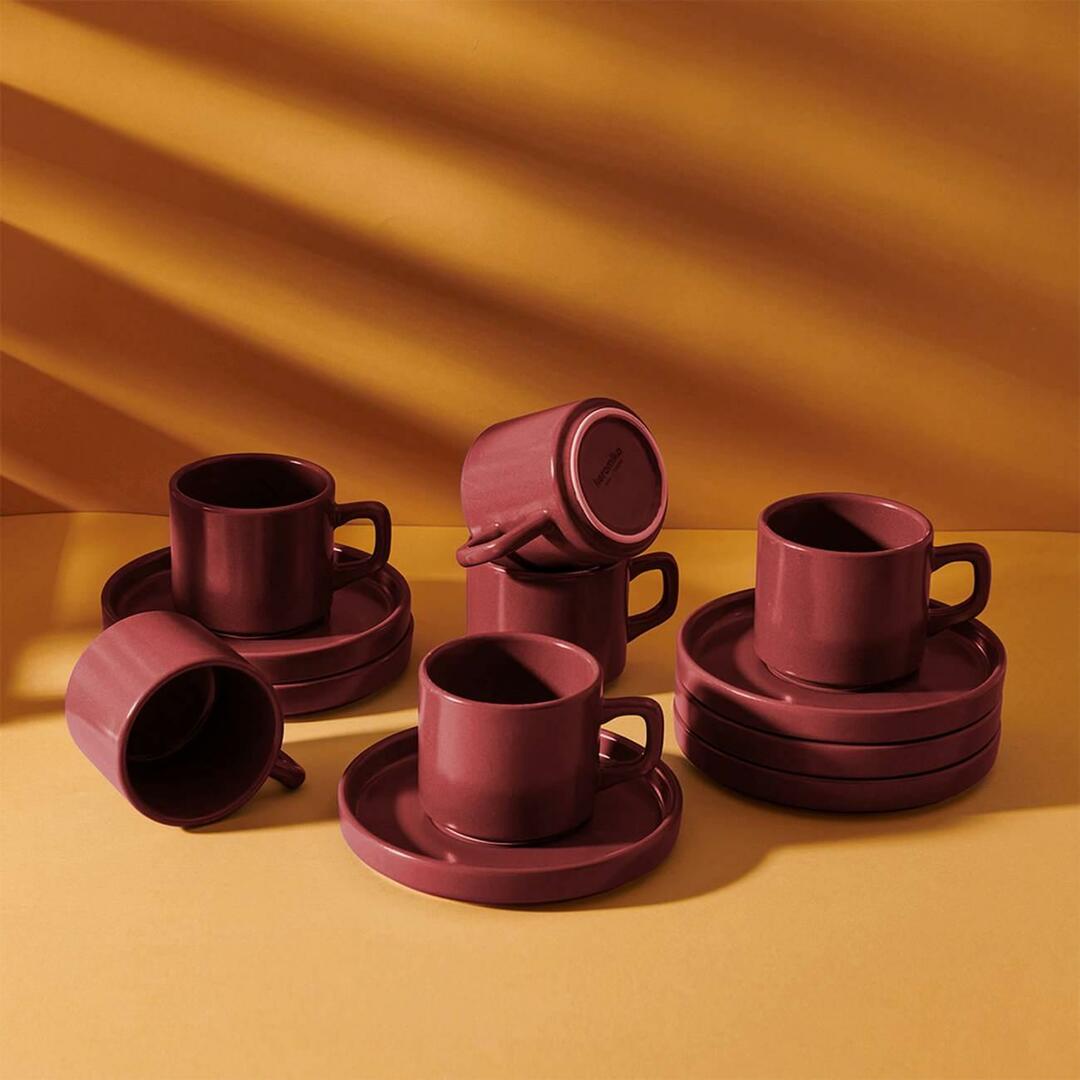 Keramika set šalica za čaj od 12 komada koji se može složiti