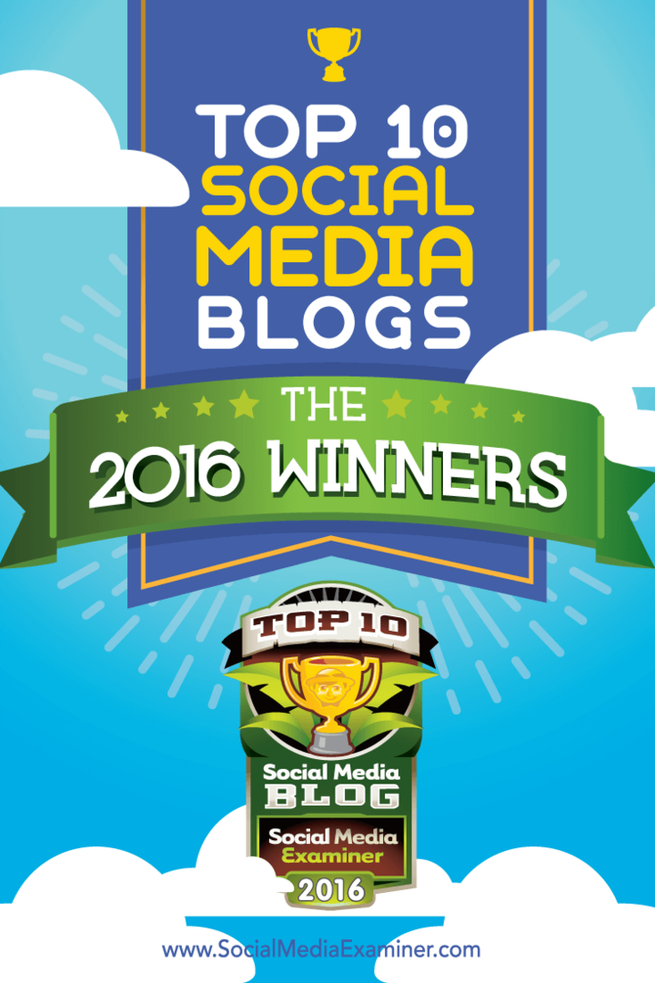 Top deset dobitnika blogova na društvenim mrežama iz 2016. godine