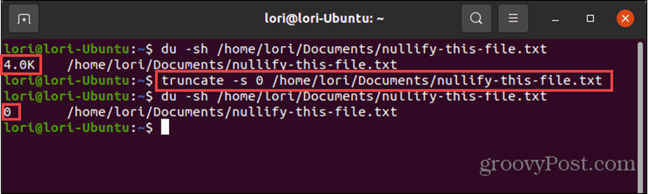 Korištenje naredbe truncate u Linuxu