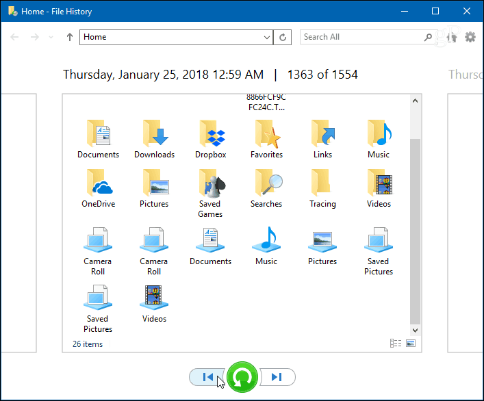 Povijest datoteka sustava Windows 10