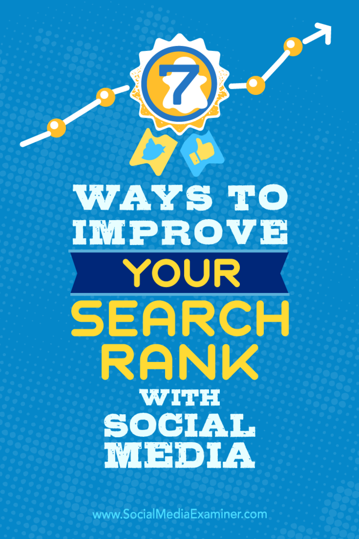 Savjeti o sedam načina kako poboljšati rang pretraživanja pomoću društvenih mreža.