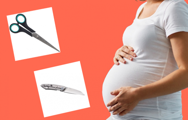 škare i test nožem tijekom trudnoće