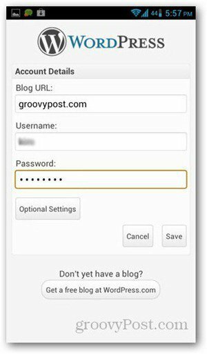 wordpress-za-android-gpost prijavom