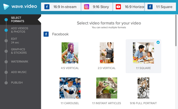 Razviti strategiju društvenih videozapisa, kreirati videozapis pomoću Wave.video, mogućnosti predloška za facebook.