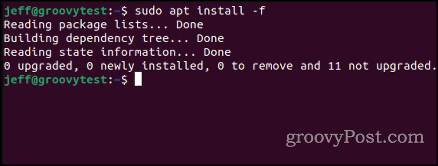 ubuntu apt install za popravak pokvarenih paketa
