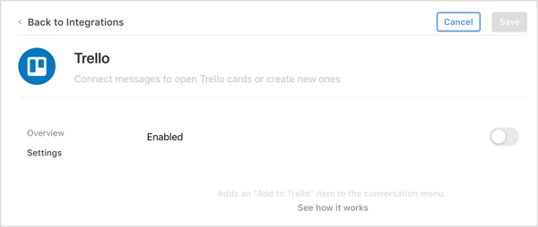Instalirajte Trello integraciju u aplikaciju Front.
