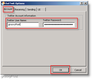 Twitter iznutra Outlook: Konfiguriranje OutTwita
