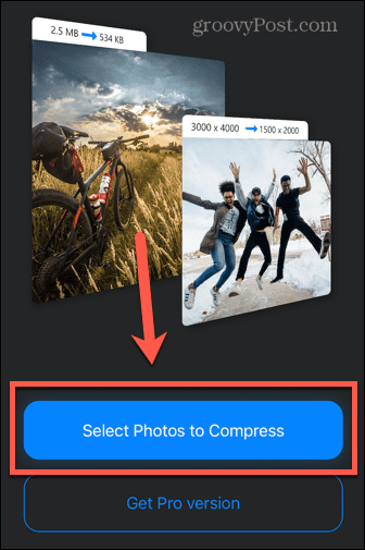 aplikacija za komprimiranje fotografija odabir fotografija