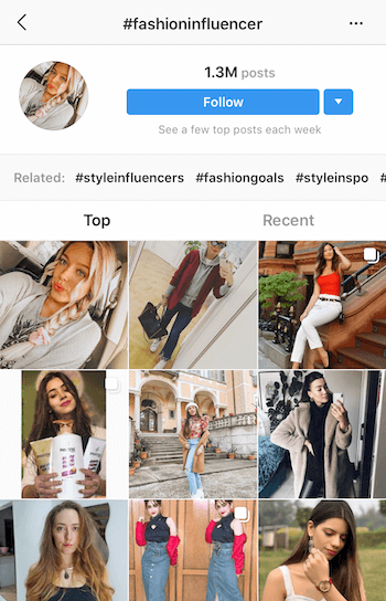 Traženje Instagram hashtaga za potencijalne utjecajne osobe s kojima se može udružiti