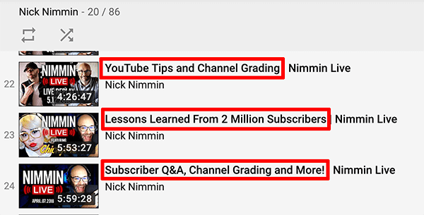 Ovo je snimka zaslona YouTube video naslova uživo s kanala Nick Nimmin.