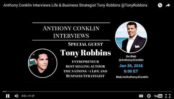 anthony conklin intervjui tony robbins blab upload na youtube