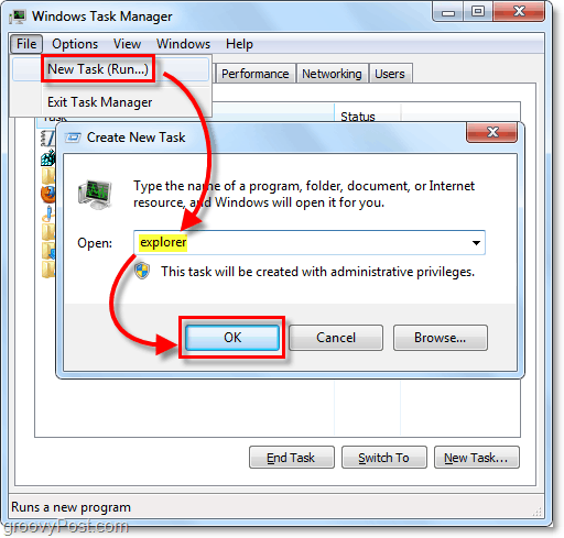ponovno pokretanje Explorer u sustavu Windows 7 bez ponovnog pokretanja otvorenog istraživača