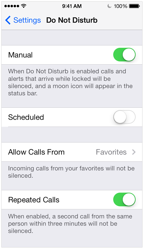 Postavka iPhone Ne ometaj omogućuje vam blokiranje tekstova.