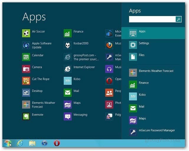 Windows 8: Vratite se izbornik Start na radnu površinu