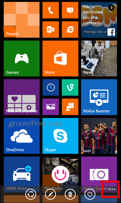Zaslon za zaključavanje zaslona Windows Phone 8.1