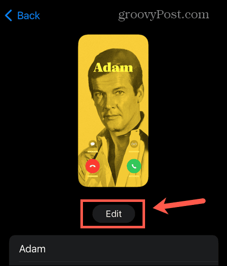 uređivanje postera kontakta za iOS