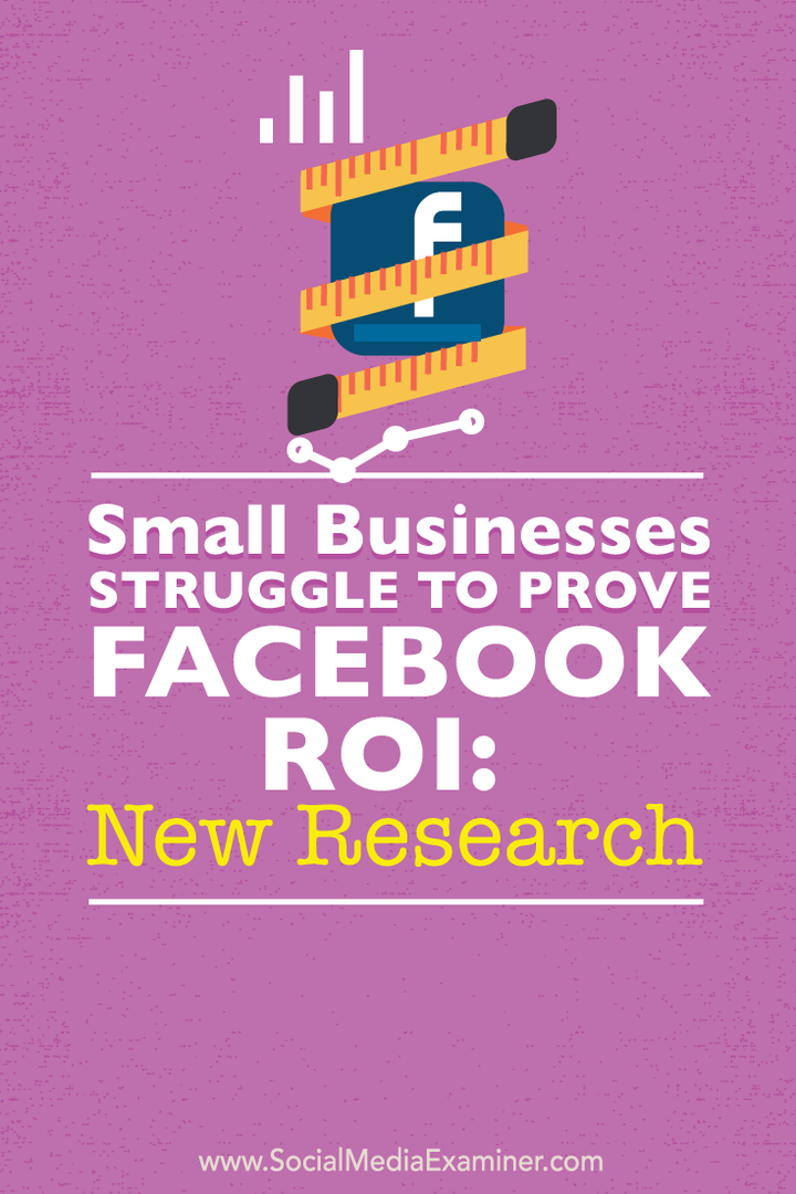 Mala poduzeća se bore da dokažu ROI na Facebooku: Novo istraživanje: Ispitivač društvenih medija