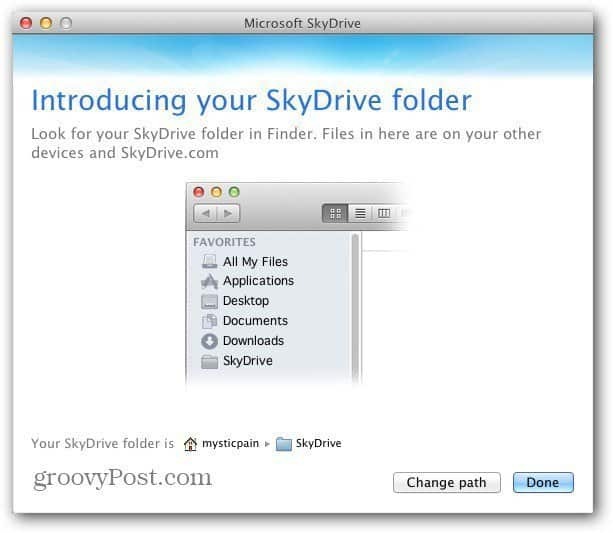 Lokacija Mac SkyDrive