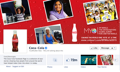 coca cola facebook stranica