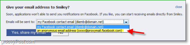 Slika ekrana neželjene pošte za e-poštu na Facebooku - proxy nije ta zadana postavka