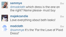 modcloth instagram komentari