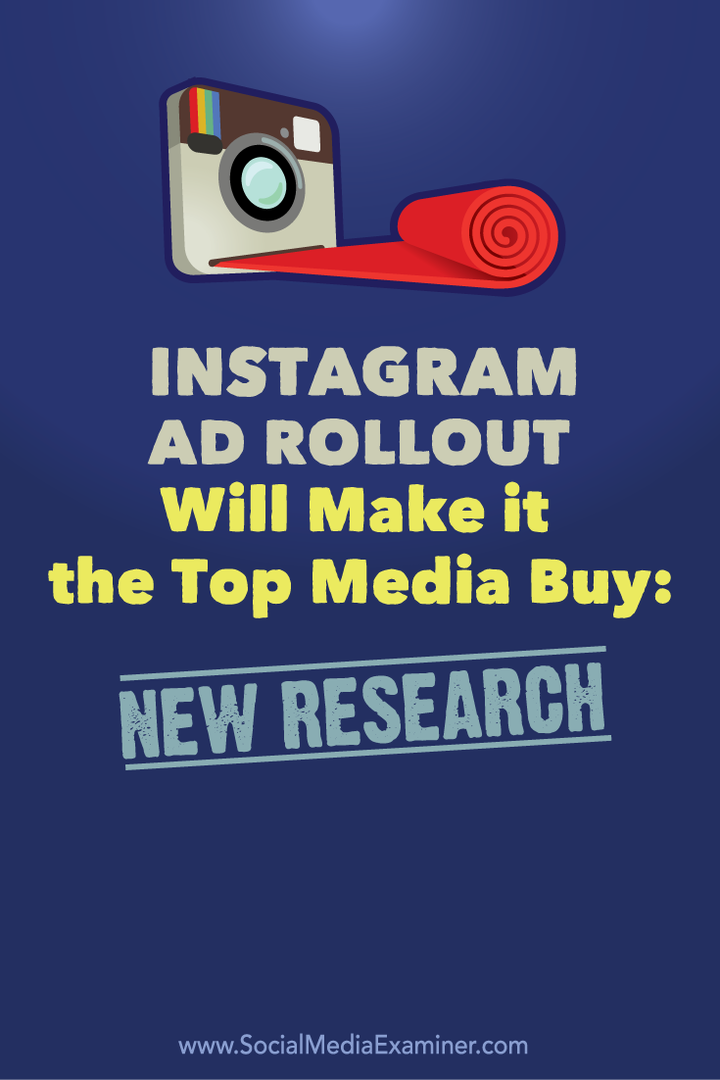 Rollout za Instagram postat će najpopularnija medijska kupnja: nova istraživanja: ispitivač društvenih medija