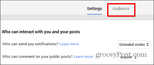Publika postavki ograničenja za Google+