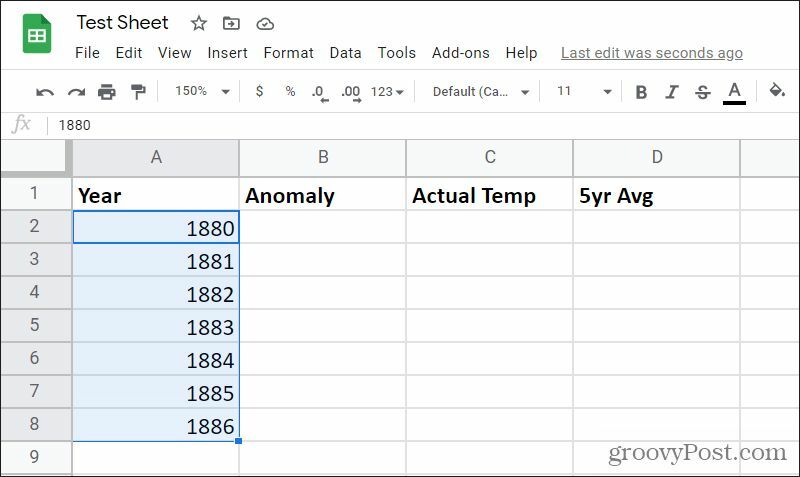 google listovi sekvencijalno popunjavanje