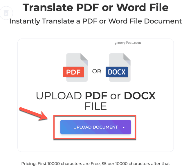 Gumb DeftPDF za prijenos dokumenta