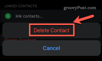 potvrdite brisanje kontakta na iphoneu