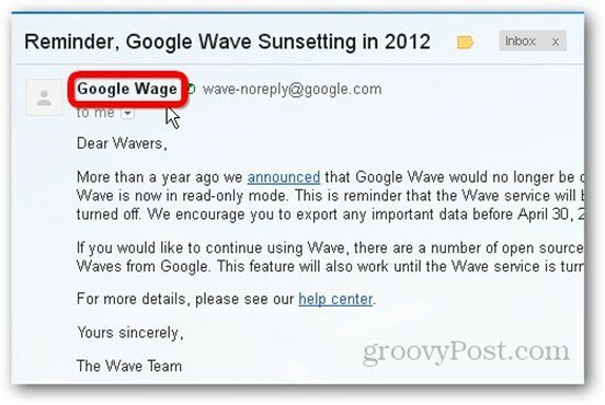 Zbogom Google Wave Waving zbogom 30. travnja