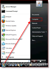Otvorite područje računala u programu Windows Explorer - Windows 7, Vista i Windows Server 2008